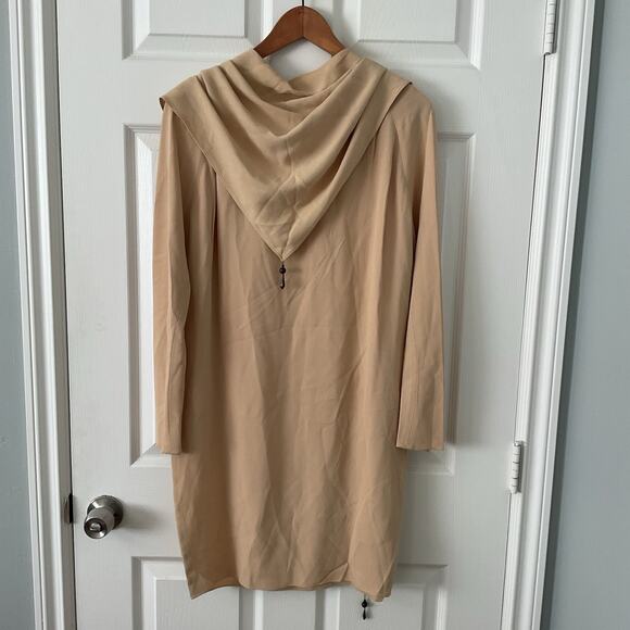 Vintage DKNY Beige Oversize Wrap Tunic & Scarf Matching Set, Made In USA - Picture 3 of 6